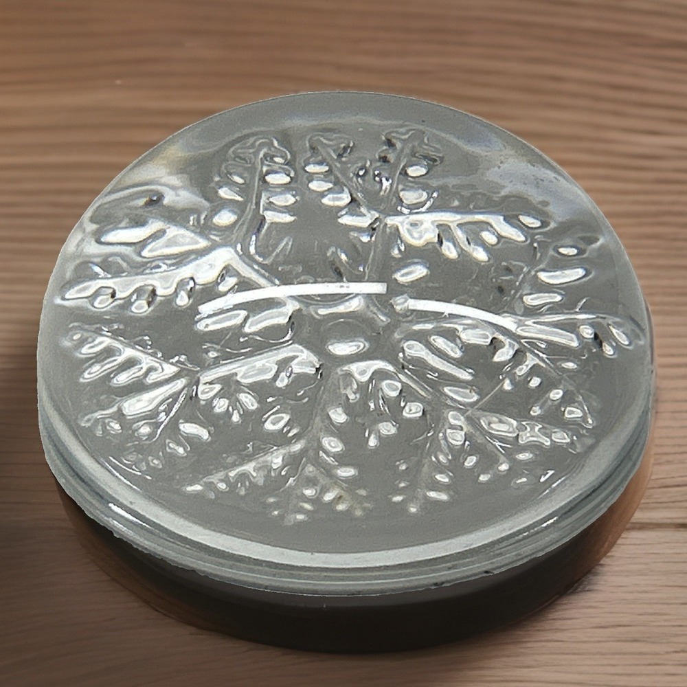 VTG Cristal France Snowflake Paperweight 24% Lead Crystal 3.5" MCM Art Glass Min